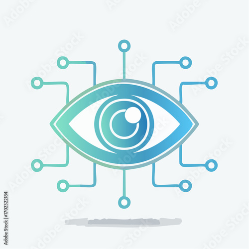 Digital Eye Representing Technological Vision, Data Analysis, and Visual Information Processing