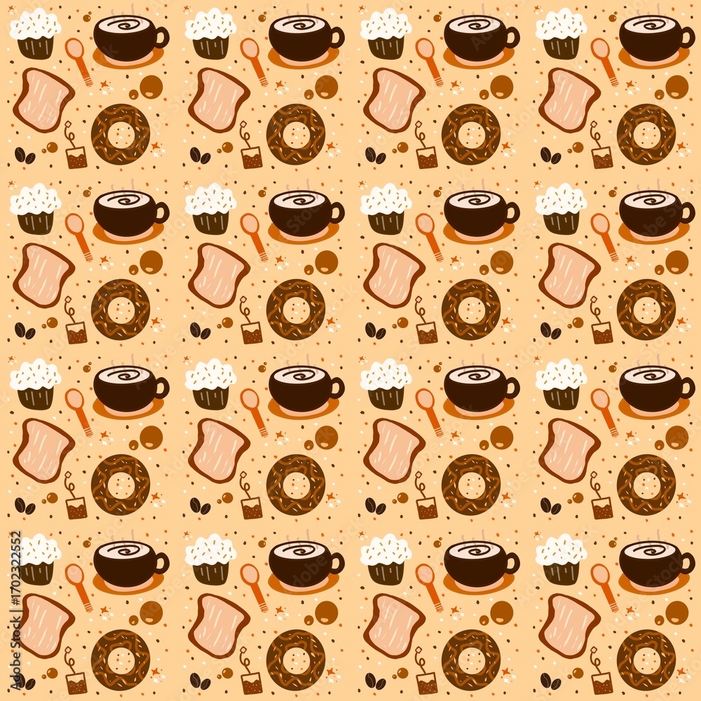 Obraz premium seamless pattern with coffee cups