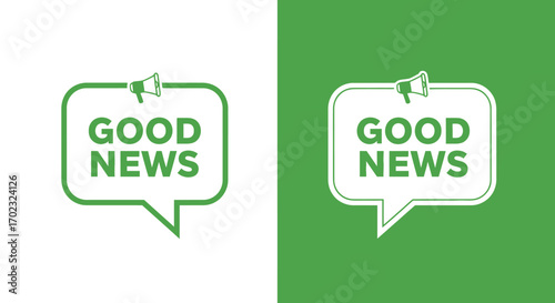 Positive Announcements And Excellent Updates Shared Through Speech Bubbles With Megaphone Icons Representing Public Declarations And Exciting Information