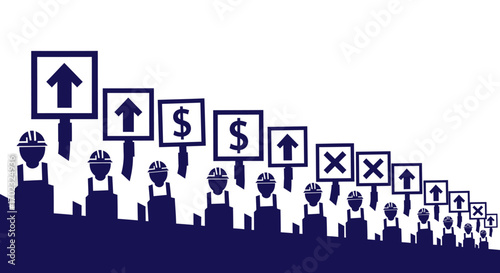 Analyzing Collective Labor Demands and Economic Indicators Through a Series of Protest Signs Held by Workers