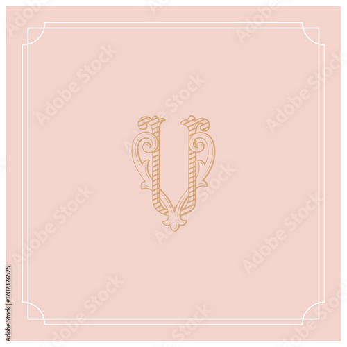 VU,UV, logo VU, Letter VU,  Monogram VU,Wedding Monogram, Wedding Logo, Logo Design , Monogram Vintage