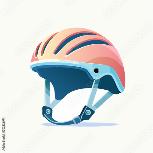 Illustration of a modern cycling helmet, showcasing safety and contemporary design aesthetics