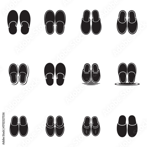 Vector Illustration of Various Types of Slippers