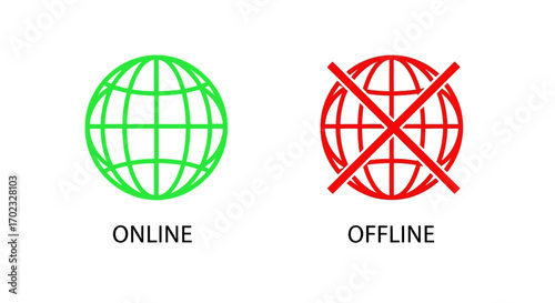 Visual Representation of Internet Connectivity Status Showing Online and Offline States