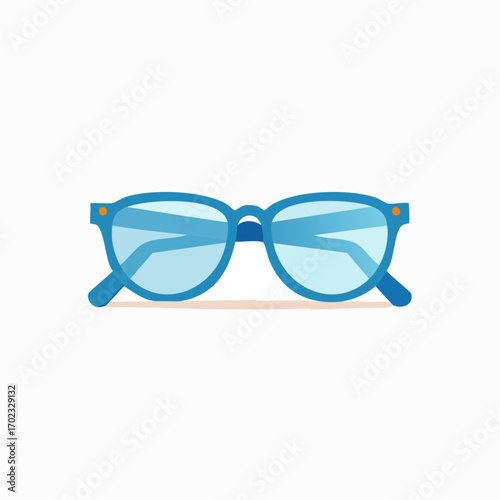 Illustration of Stylish Blue Eyeglasses for Vision Correction and Fashion Statement