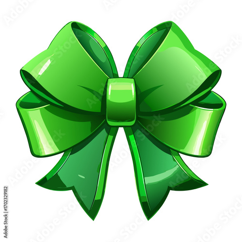 green ribbon bow