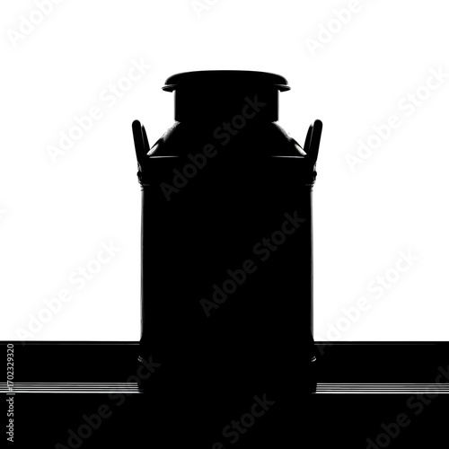 Vintage milk can silhouette isolated on white background