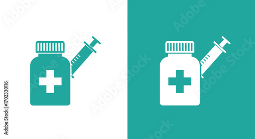 Medical symbols representing healthcare services and pharmaceutical treatments for public health and wellness