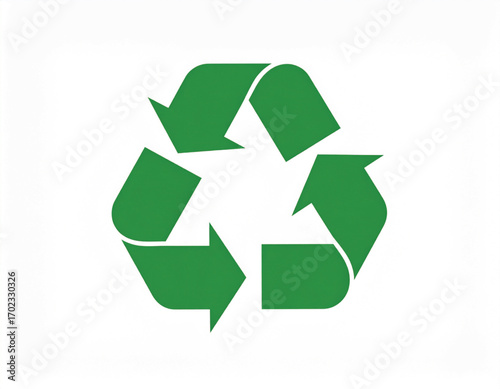 Flat vector icon of Green recycle