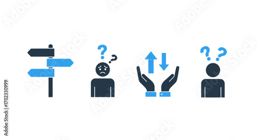 Navigating Complex Choices and Uncertainties in Decision Making with Question Marks and Directional Signs