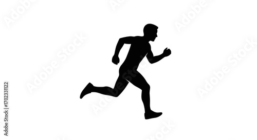 Silhouette of an athlete running at full speed during a competitive race showcasing speed and endurance