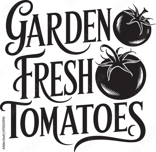 garden fresh tomatoes. vector EPS file.
