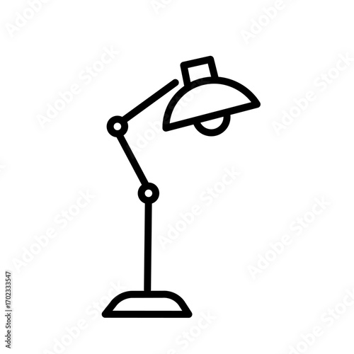 table lamp line icon. study lamp line icon. vector illustration