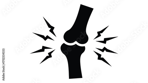 Knee joint pain isolated on white background, arthritis or injury concept