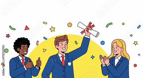 Triumphant Graduates Celebrating Success, Achievement, And Academic Accomplishments