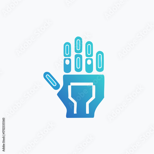 Stylized Robotic Hand Icon Depicting Artificial Intelligence and Technological Innovation