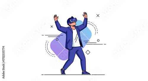 Virtual Reality Experience: A Person Immersed in the Future of Digital Interaction