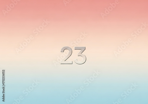 Number 23 on a Soft Pastel Gradient Background with Smooth Colors