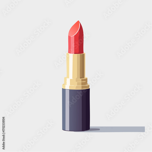 Vibrant lipstick depiction on a plain background, emphasizing elegance and modern beauty