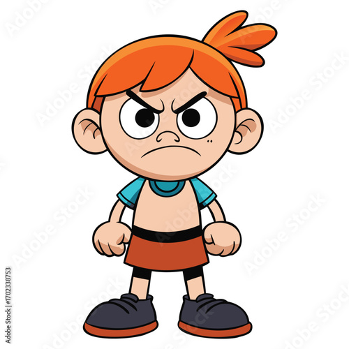 Angry Boy Character Illustration
