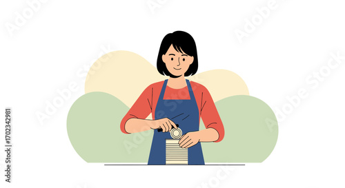 A Barista Woman Brewing Fresh Coffee Using Precise Techniques And Craftsmanship