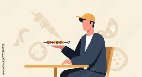 Animated Person Holding Grilled Food In A Restaurant Preparing Delicious Cuisine