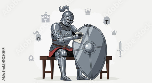 Armor Polishing: A Knightly Task Depicting Valor, Precision, and Preparation