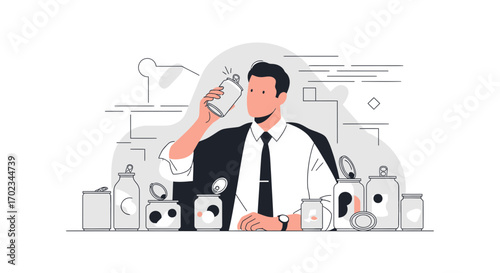 Assessing Food Safety: An Analyst Examining Canned Products Quality Under Examination