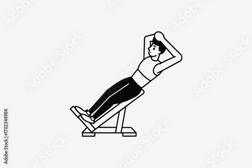 person performing exercise on inclined bench silhouette