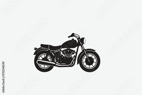 motorcycle outline in black and white silhouette