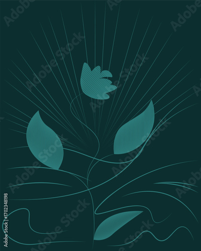 Forest inspired boho geometric in midnight green