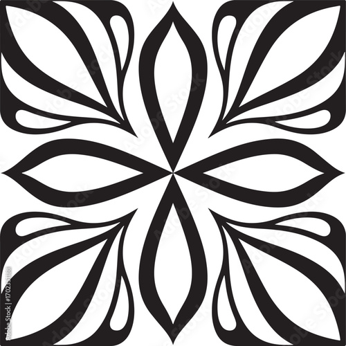 Elegant floral ornament design adding a touch of sophistication to any creative project or product