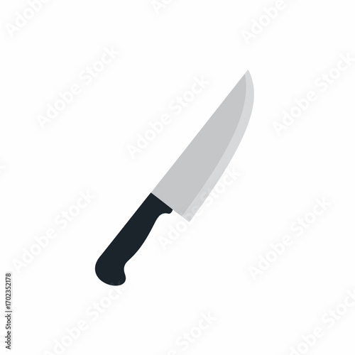 Simple illustration of a chef's knife, showing blade and handle.