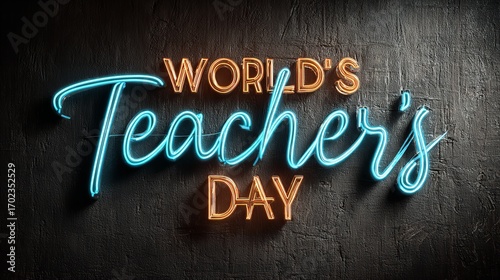 World Teacher's Day Neon Sign: Glowing Tribute to Educators