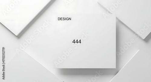 Minimalist White Square Box with Design Text and Numbers