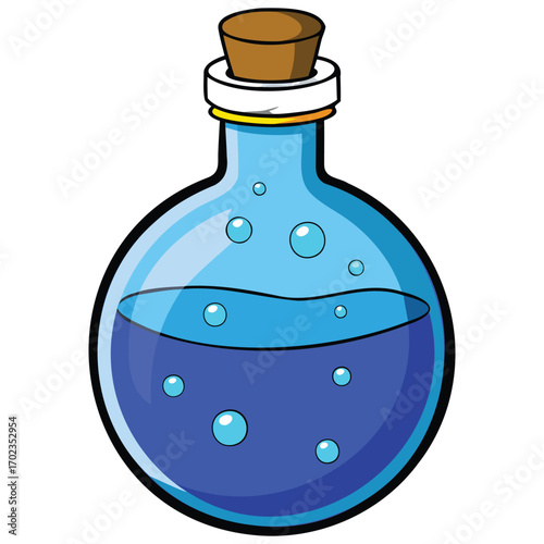 Blue Magic Potion Illustration