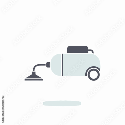 Simple illustration of a canister vacuum cleaner, cleaning, home appliance, icon.