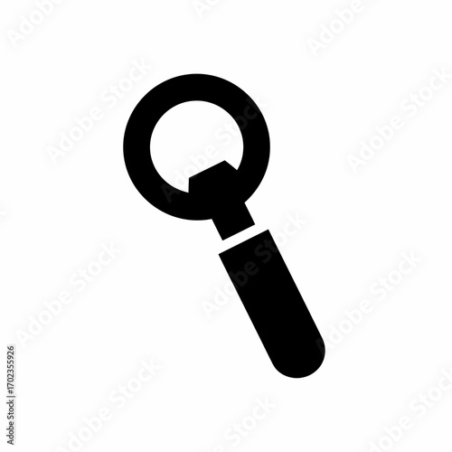 A simple black silhouette icon of a classic handheld bottle opener, isolated on a white background.
