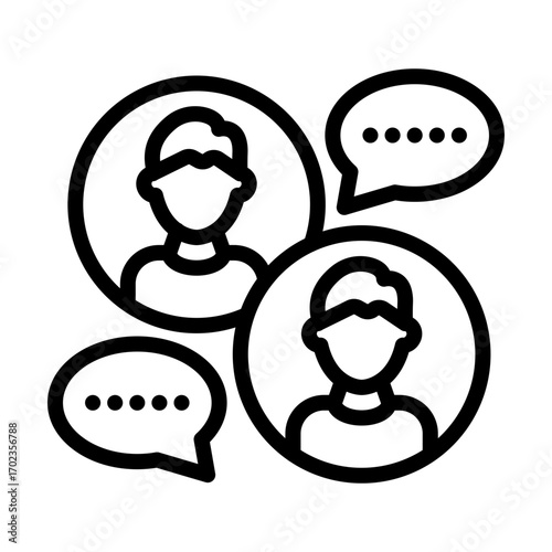 Online Friends line icon