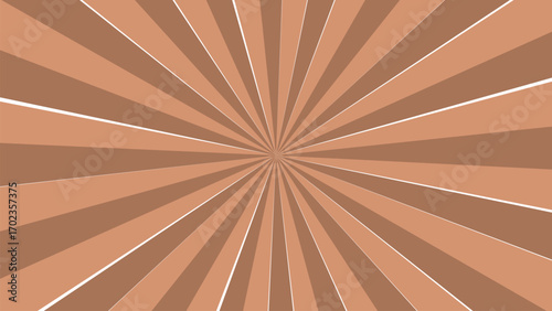 Retro sunburst background in shades of brown and white lines