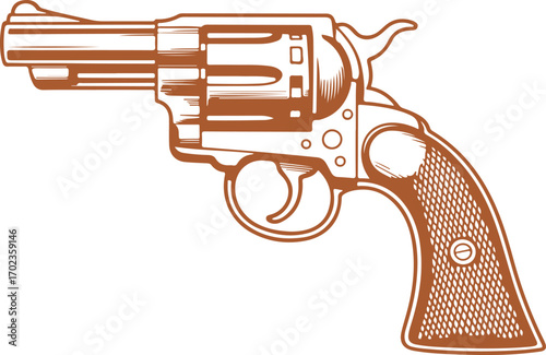Classic Revolver Vector Illustration, A Timeless Firearms Design