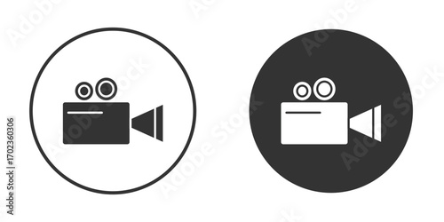 Video camera icon vector. simple design logo icons set