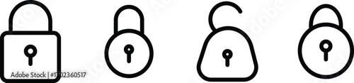 Secure Lock, Privacy, Password, Cybersecurity, Safety, Protection, Access Control Icon Set