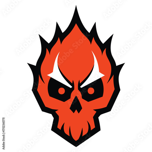Burning Skull Illustration