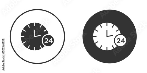 Time twenty four icon vector. simple design logo icons set
