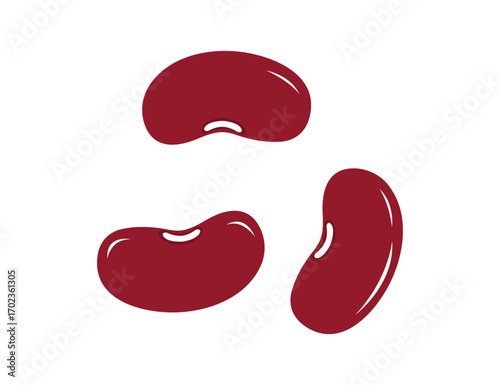 Fresh Red Beans on a Clean White Background – Stock Illustration