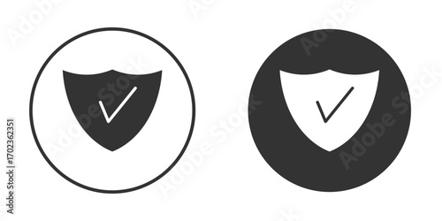 Shield check icon vector. simple design logo icons set