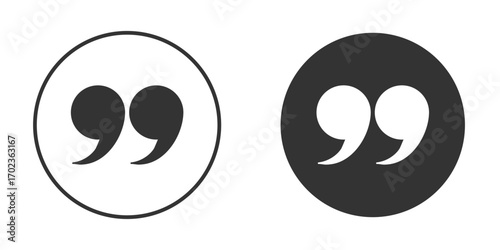 Quote right icon vector. simple design logo icons set