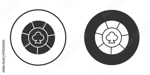 Poker chip icon vector. simple design logo icons set
