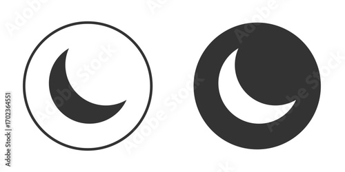 Moon icon vector. simple design logo icons set